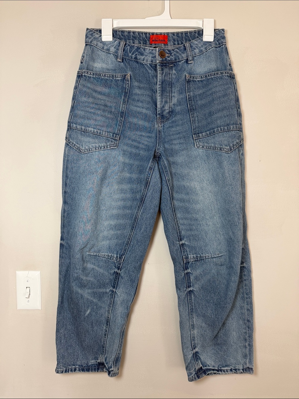 REWASH Women’s Barrel Jeans Blue Denim High Rise Medium Wash Size 5/27